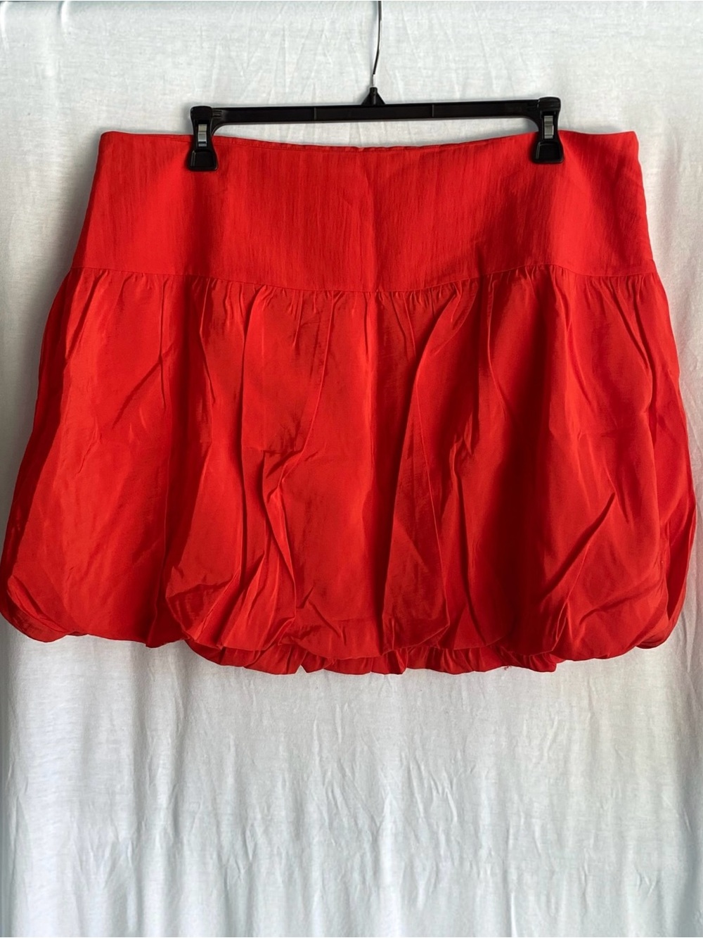 A NEW DAY Bubble Mini Skirt High Rise Lined Zip Red Womens Juniors Size 17 NWT